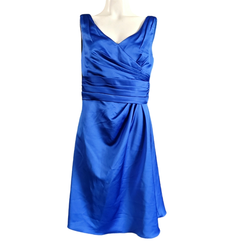 David's Bridal Blue Mini Dress